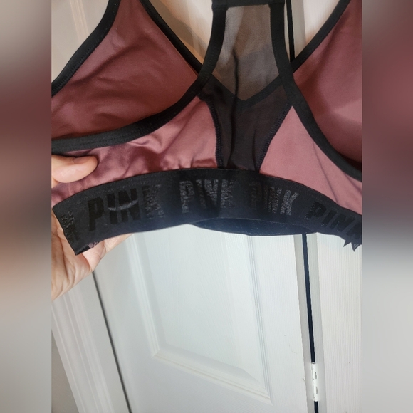PINK By Victoria Secret Pink Sports Bra with Black Trim. Size MEDIUM - Picture 4 of 6